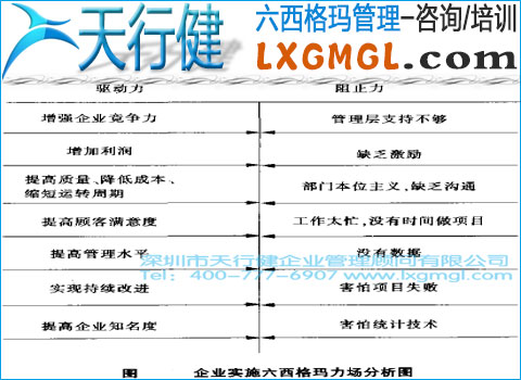 企業(yè)推進六西格瑪力場分析圖 六西格瑪與力場分析的結合