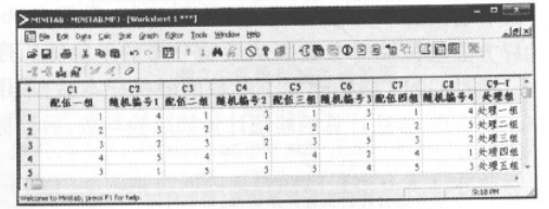 Minitab快速實現實驗對象的隨機分組