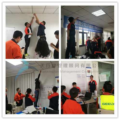 吉利動力制造系統(tǒng)2019年8大基地六西格瑪綠帶研修項目在義烏基地培訓(xùn)現(xiàn)場