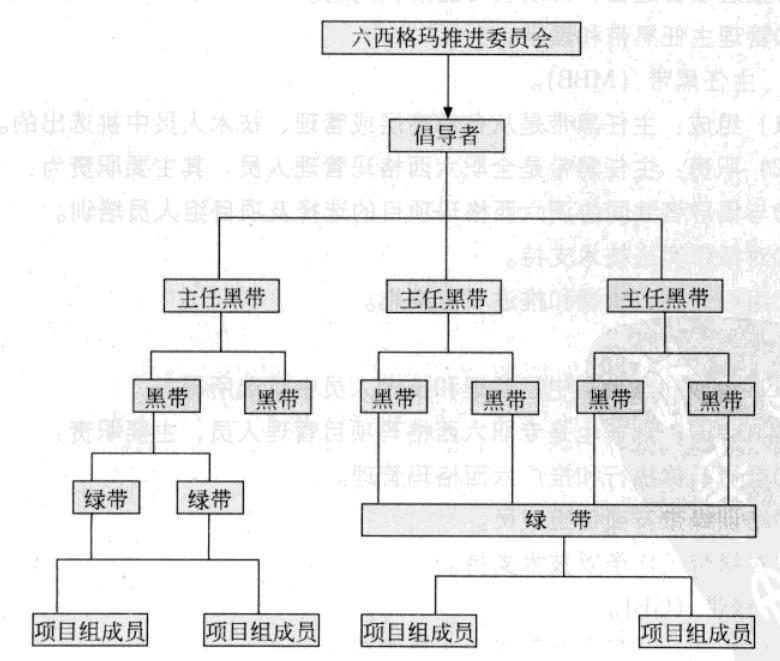 六西格瑪組織中各位置所擔當的角色